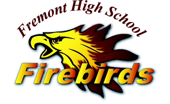 Fremont High School Firebirds logo, a gold and maroon firebird